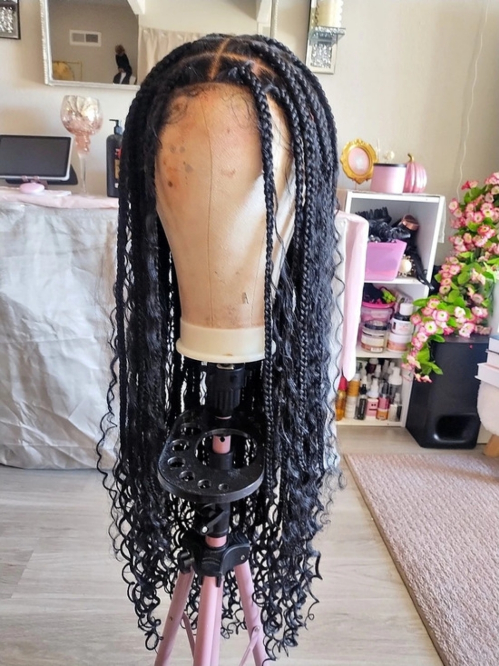 Full lace Front Boho Goddess Braided Curly Wig